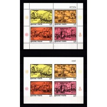1978 - Ungarn - AFA 3205-06 og 3205U-06U - Frimærke - Berømte opdagelsesrejsende - Miniark komplet - Postfrisk.